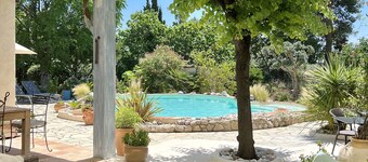 Stylish villa with landscaped pool set in large secluded garden close to Pezenas