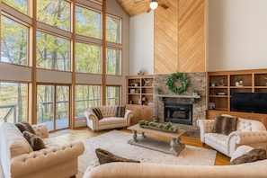 Smart TV, fireplace