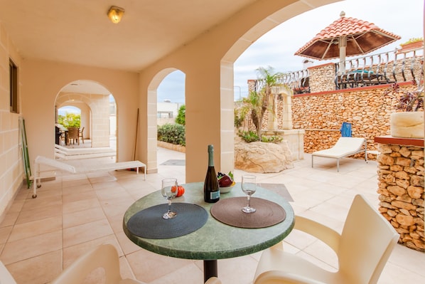 Family Apartment, Multiple Bedrooms (Villa & Pool 3 Mellieħa Bay Retreat) | Terrace/patio - Villa & Pool Apart in Mellieha Bay Apartments (Mellieha)