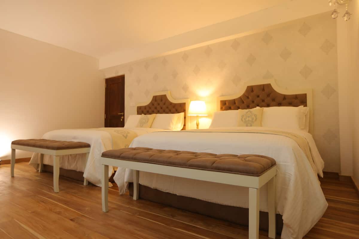 Family Quadruple Room, Accessible, Garden View | Premium bedding, desk, laptop workspace, free WiFi