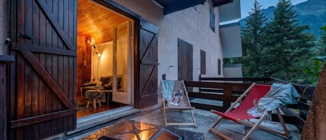 Honeymoon Apartment, Multiple Bedrooms (Chaberton Romantic Retreat Ski In Ski) | Terrace/patio
