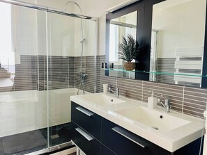 Shower, hair dryer