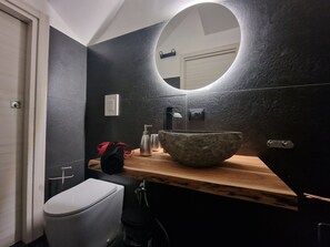 Ducha, secador de pelo, bidet, toallas