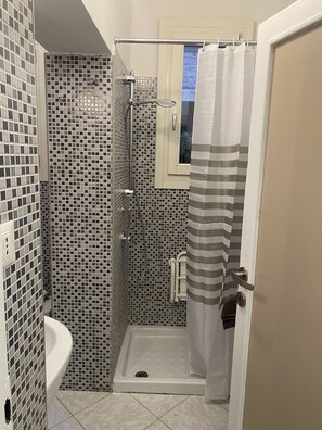 Dusche, Haartrockner, Bidet, Handtücher