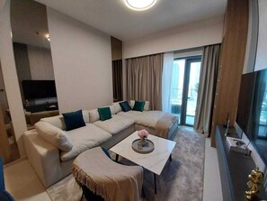 Living area - Majestic 3B Apt With Breathtaking View in Downtown (Dubai)