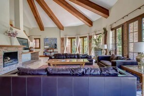 Smart-TV, Kamin, Tischtennisplatte, Bücher