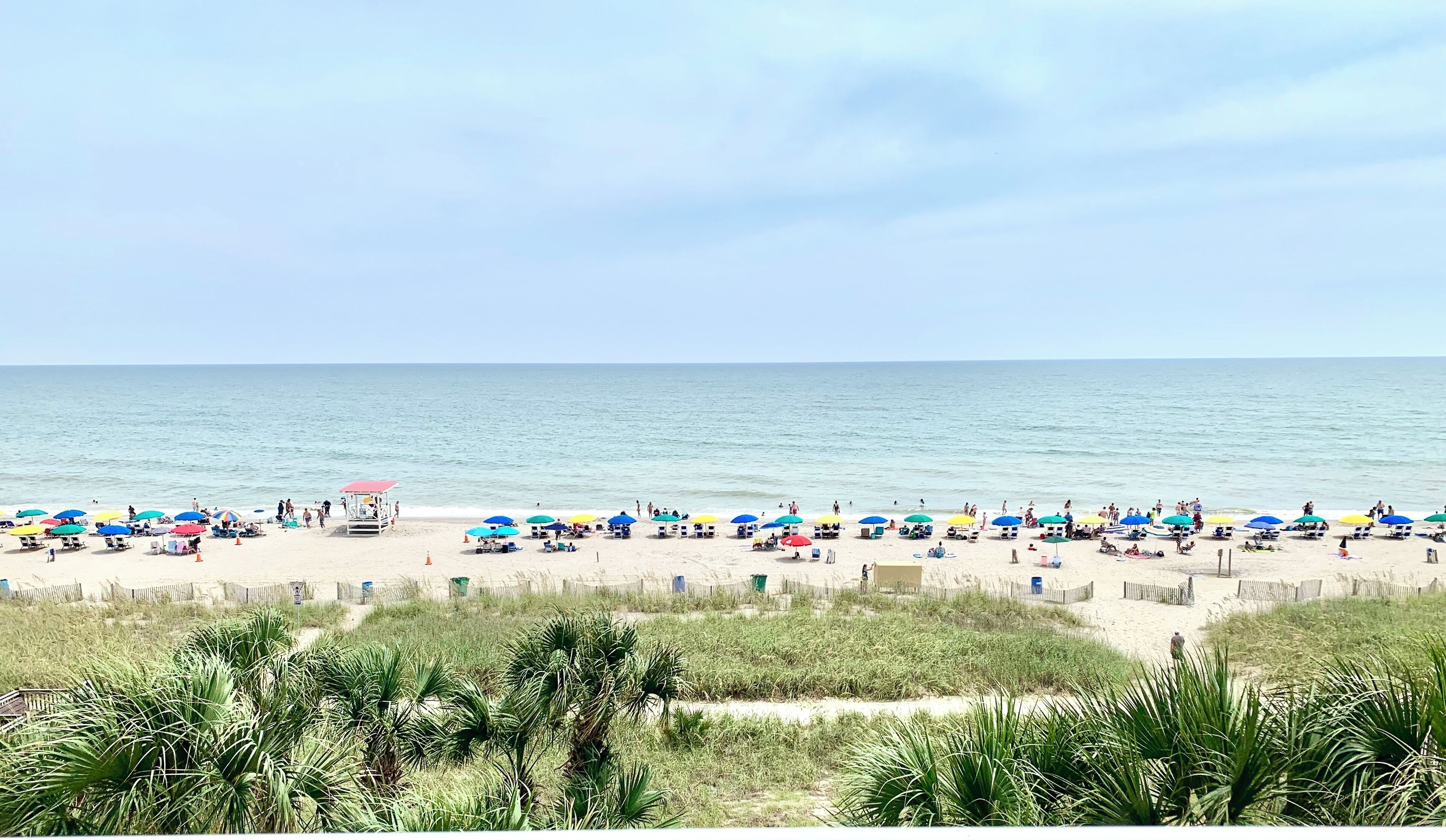 On the beach, beach towels