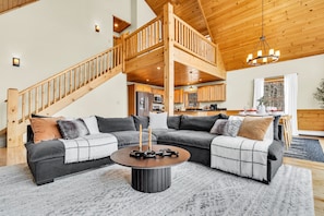 Smart TV, fireplace, video games, foosball