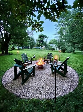 River side fire pit.