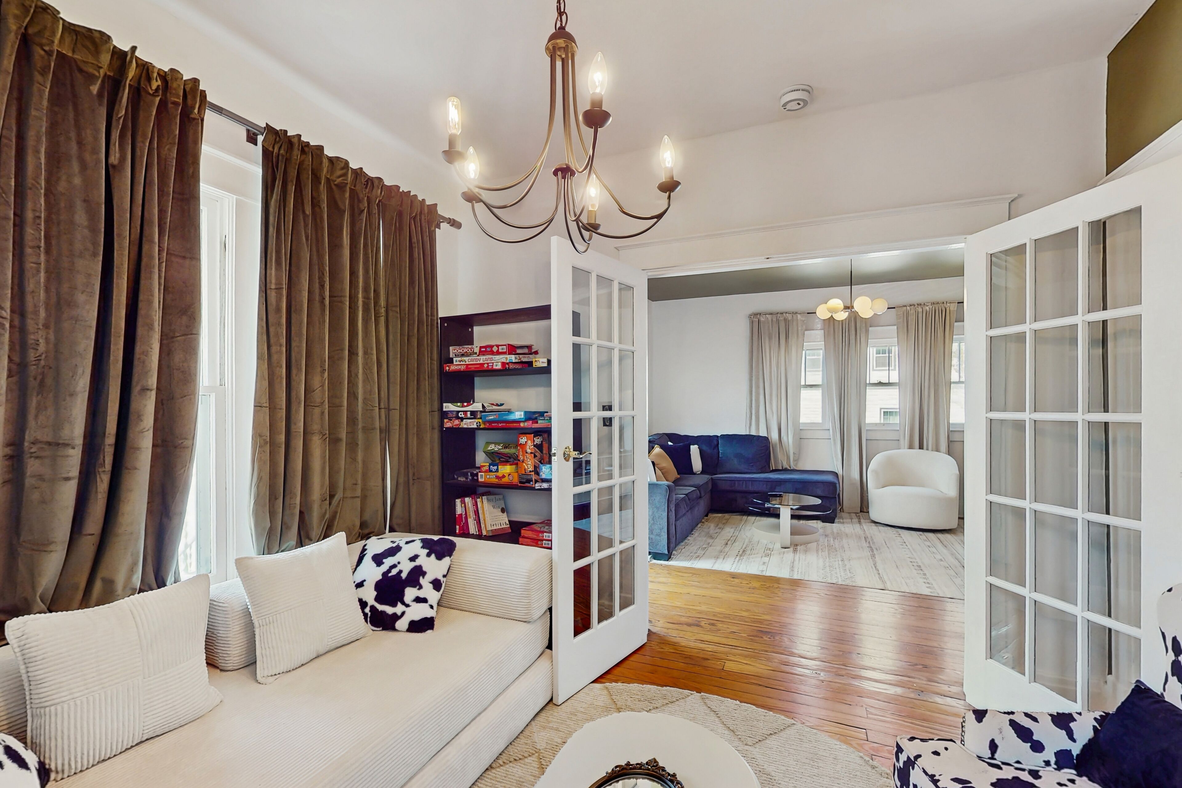 TV, DVD player, video library