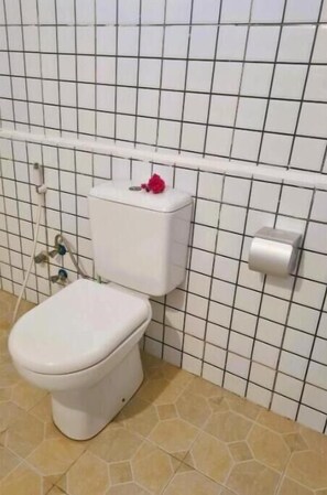 Dusche, Handtücher, Seife, Toilettenpapier