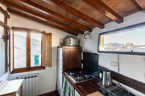 Microwave, stovetop, dishwasher, toaster