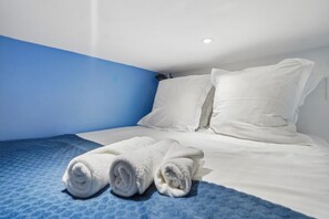 1 bedroom, desk, iron/ironing board, travel cot