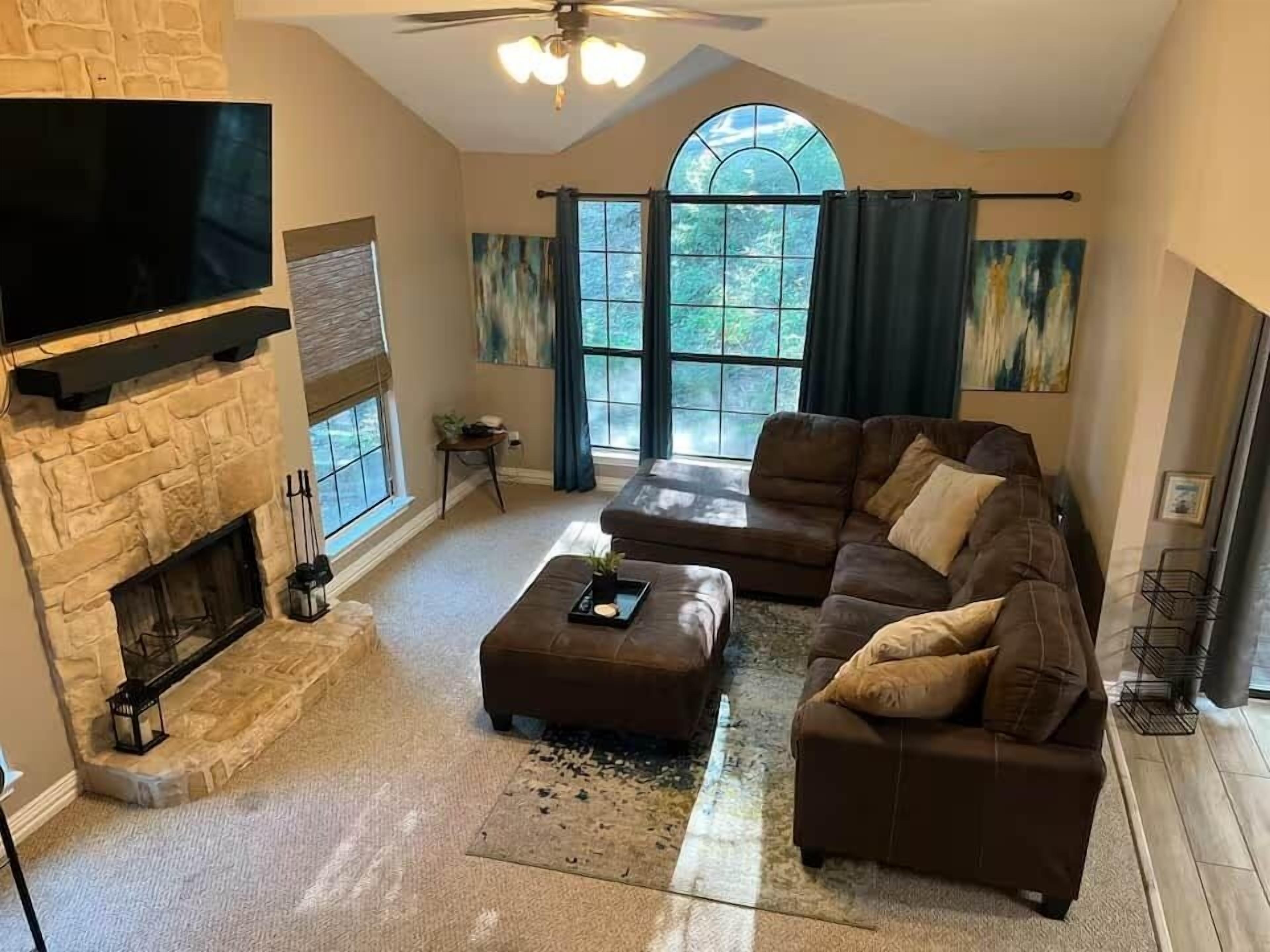Fireplace, foosball