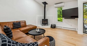 TV, fireplace, offices