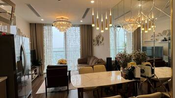 Luxury Apartment, 2 Bedrooms, City View | Desk, blackout drapes, soundproofing, free WiFi
