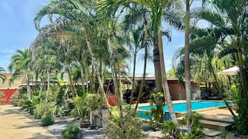 Una piscina al aire libre