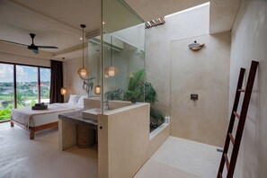 Villa | Bathroom | Shower, hair dryer, towels, soap - Octo 3 Villa by Betterplace (Canggu)