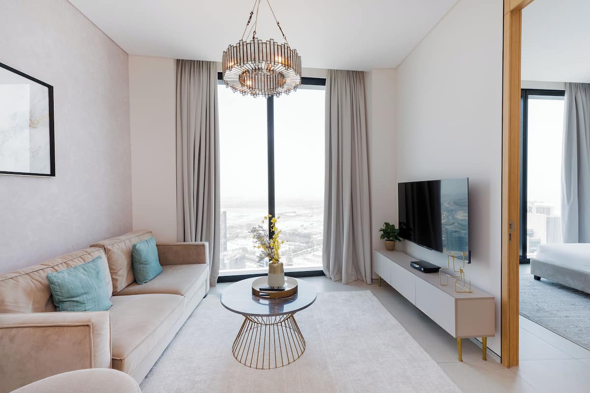 Appartement Standard, 1 chambre, vue marina | Coin séjour