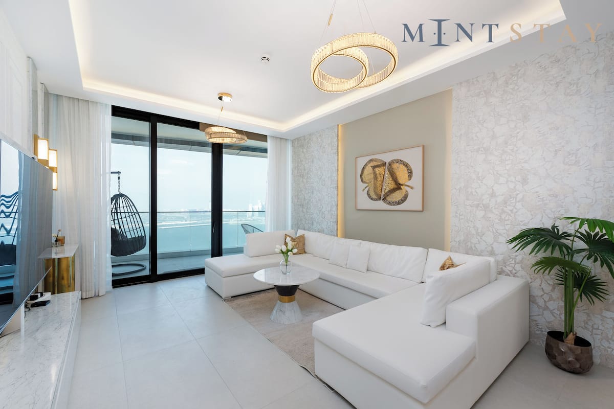 Appartement Exclusif, 2 chambres, vue mer | Coin séjour