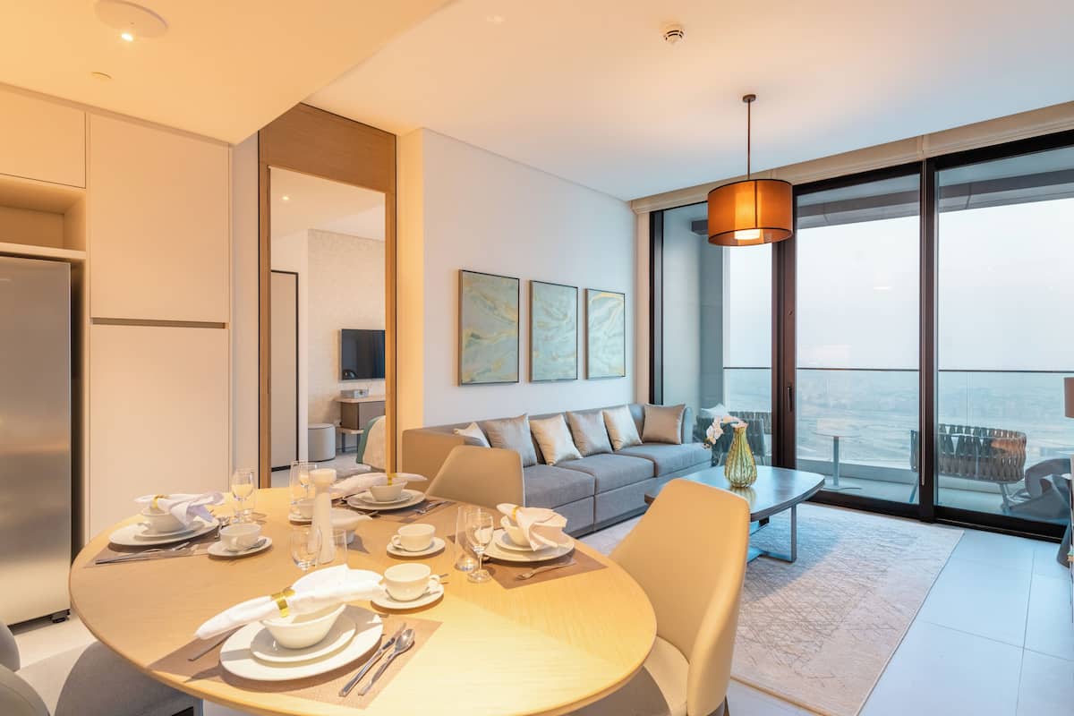 Appartement Tradition, 2 chambres, vue marina | Coin séjour
