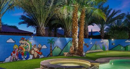 All Inclusive Super Mario Hideout Arcade PIckleball Pool Slide