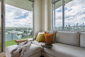 Basic Apartment | Living area | TV - Stunning View 2-bed in Port Melbourne w/ Parking (Port Melbourne)