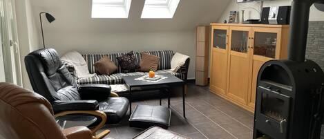 تلفزيون، مدفأة، مشغل دي في دي