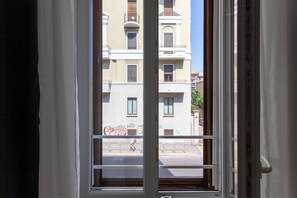 Guests can enjoy a view of the city from the comfort of their room.