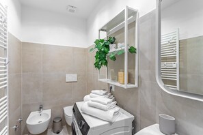 Dusche, Haartrockner, Handtücher