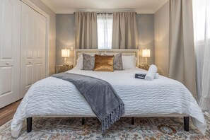 4 bedrooms, iron/ironing board, travel cot, WiFi