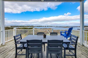 Outdoor dining - Tides and Sunshine - Ocean Views w/ Private Pools! (North Topsail Beach)