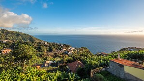 Un pueblo costero con casas en una colina con vistas al mar.