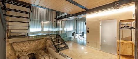 Junior Suite, 1 Bedroom, Garden View | Living area | 35-inch Smart TV with digital channels, streaming services