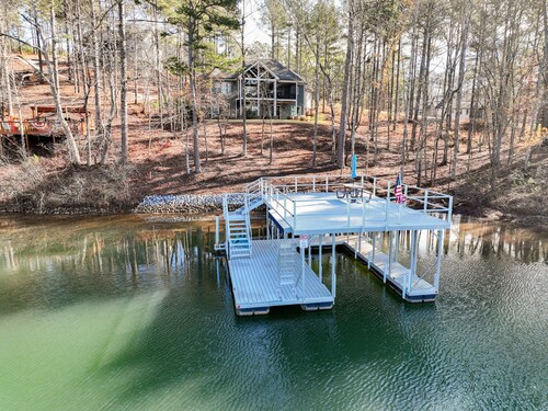 Lakefront NEW BUILD on pristine Lake Keowee w/ game room & double-decker dock!