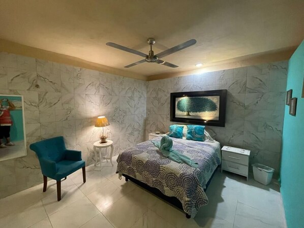 1 غرفة نوم وواي فاي وملاءات أسرّة