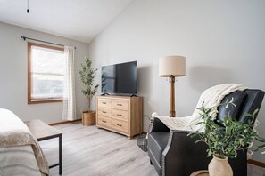 TV, fireplace, video games, ping pong