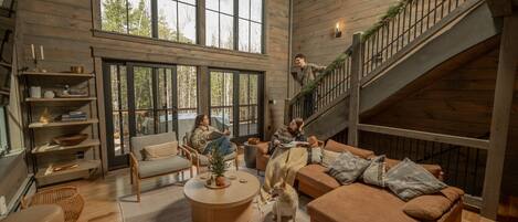 Smart TV, fireplace, video games, books
