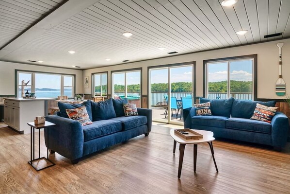 Smart TV, fireplace, video games, foosball