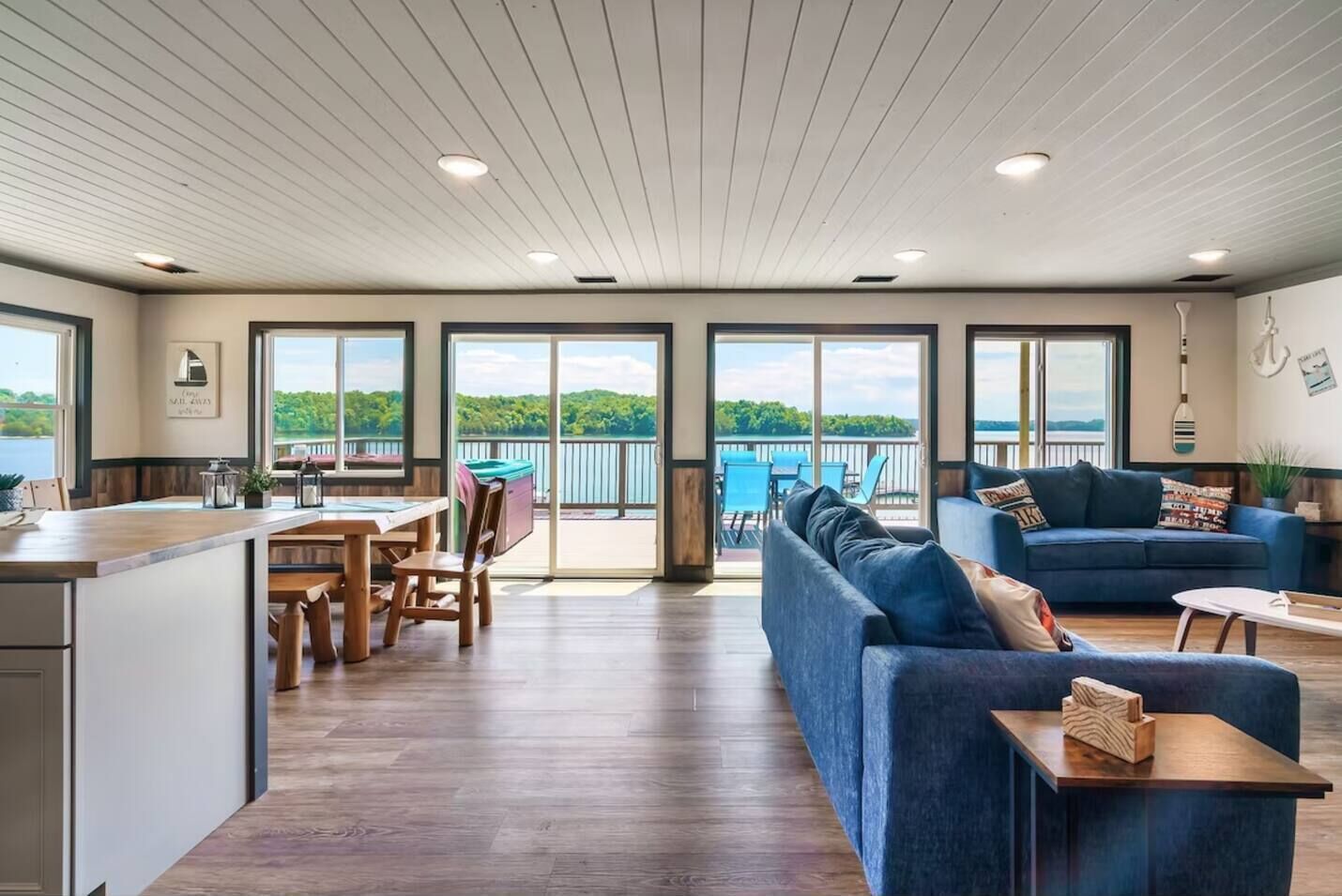 Smart TV, fireplace, video games, foosball