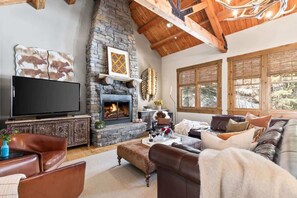 TV, fireplace, offices