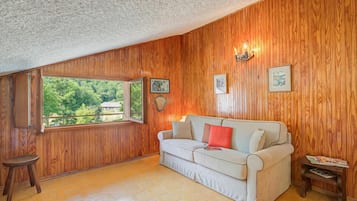 21-inch flat-screen TV with satellite channels