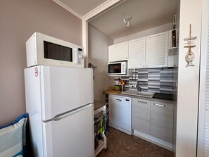 Kühlschrank, Mikrowelle, Herdplatte, Geschirrspüler