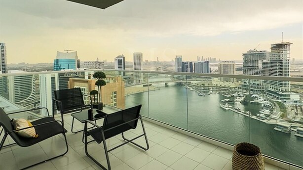 Apartment, 2 Bedrooms, Balcony, City View | Balcony - Mh- Beautiful 2 Bhk Canal View in Reva Residence Ref 24016 (Dubai)