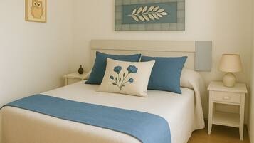 2 bedrooms, iron/ironing board, bed sheets