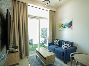 Appartement, 1 chambre, vue ville | Coin séjour