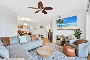TV, stereo, offices - Beachfront Bliss, Oceanfront Villa, Pool, Hot Tub (Hilton Head Island)