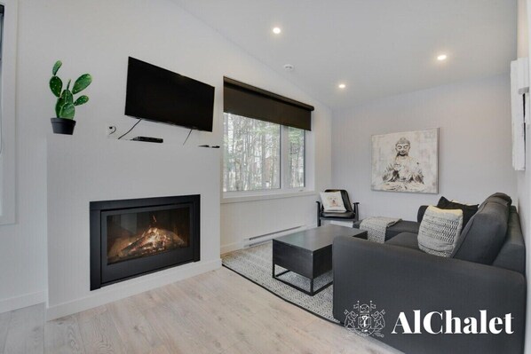 TV, fireplace, offices