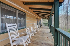 House (1 Bedroom) | Interior - Fire Pit & Porch: Rustic Retreat in North Carolina (Sylva)