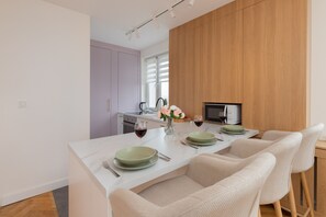 Apartment, 2 Bedrooms, Balcony | Dining room - Pastel Apartment in Gdynia by Renters (Gdynia)